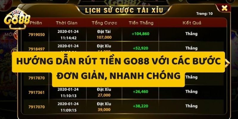 Những hình thức rút tiền Go88